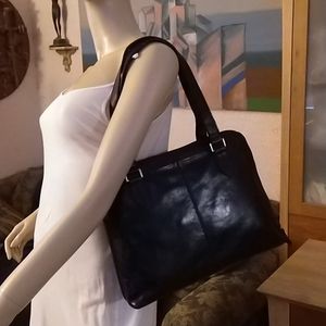 Black leather handbag by EGO